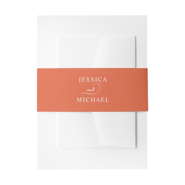 Verona Sunset Romantic Script Wedding Invitation Belly Band (Front Example)