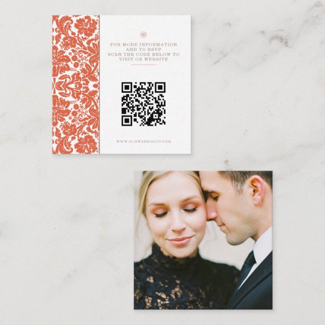Verona Sunset Wedding QR Enclosure Card (Front/Back)