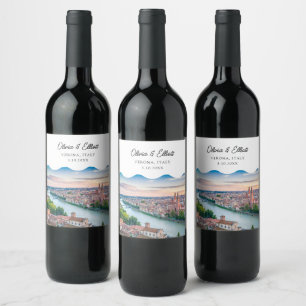 Verona Wedding Favour Personalized Wine Label