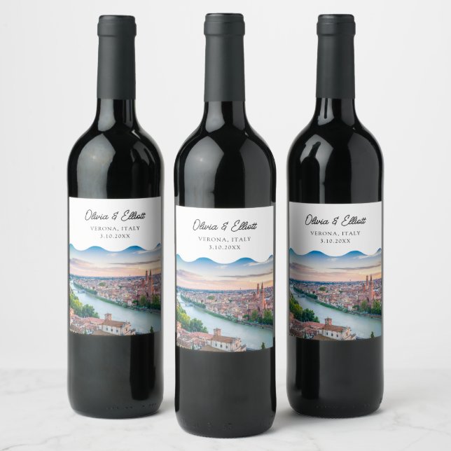 Verona Wedding Favour Personalized Wine Label (Bottles)