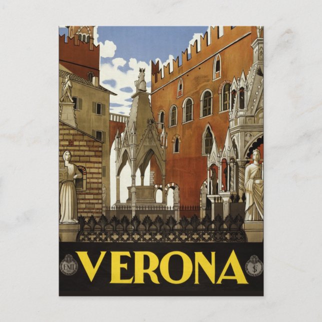 Vérone, Italie Carte postale voyage de style Vinta (Devant)