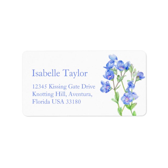 Veronica speedwell flower wedding reply label (Front)