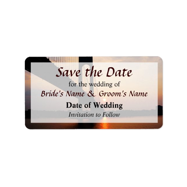 Verrazano Bridge at Dawn Save the Date Label (Front)