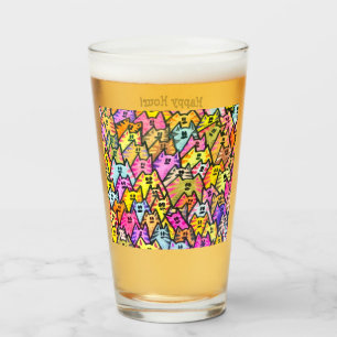 Verre 021 - CHATS - heure heureuse