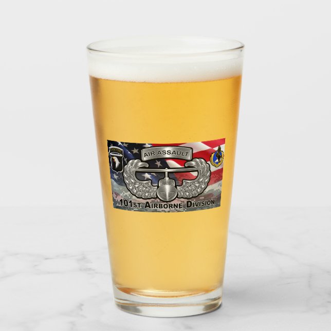 Verre 101e division aéroportée drapeau américain (Devant (rempli))