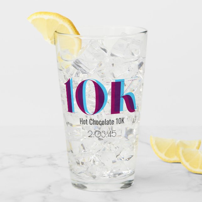 Verre 10k Célébration de course Gras Bleu Violet Graphiq (Devant glace)