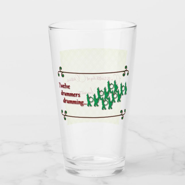 Verre 12e jour de Noël-Douze tambours tambourineurs (Devant)