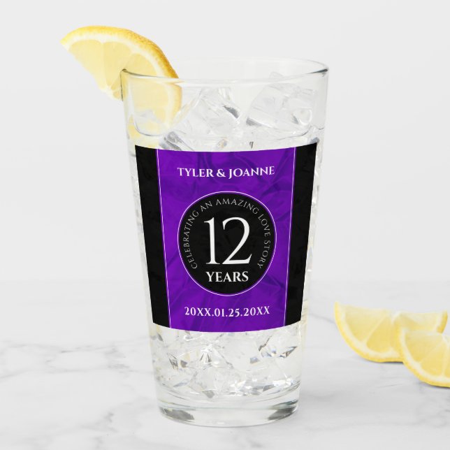 Verre 12ème anniversaire de la Mariage de soie (Devant glace)