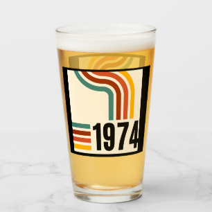 Verre 1974 Poster vintage rétro 50e anniversaire