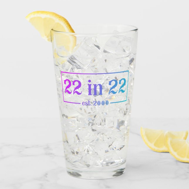Verre 22e anniversaire 22 EN 22 est 2000 Dégradé (Devant glace)