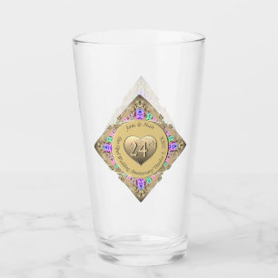 Verre 24e anniversaire du Mariage Opal