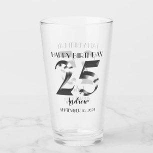 Verre 25e anniversaire d'argent métallique