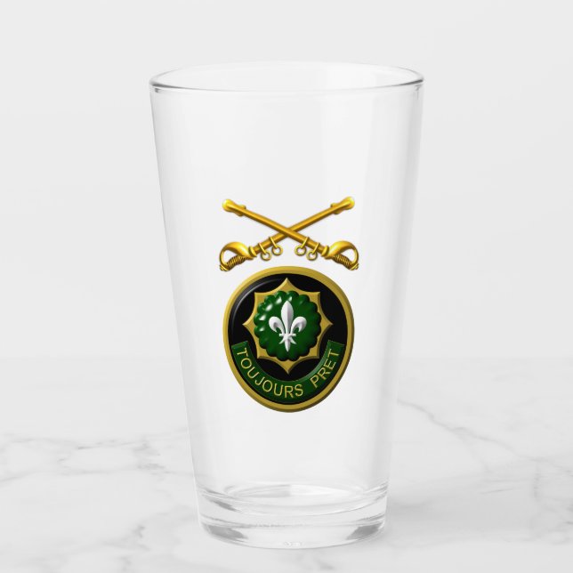 Verre 2e régiment de cavalerie blindée avec Coupe Saber  (Devant)