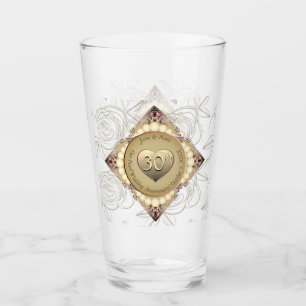 Verre 30e/12e anniversaire de Mariage Pearl & Green