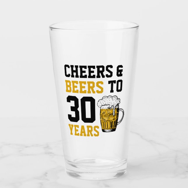 Verre 30e anniversaire Cheers & Bières à 30 ans (Devant)