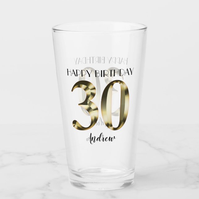 Verre 30e anniversaire d'or métallique (Devant)