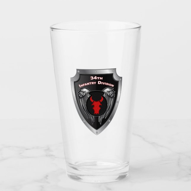 Verre 34e division d'infanterie Bouclier Customisé (Devant)