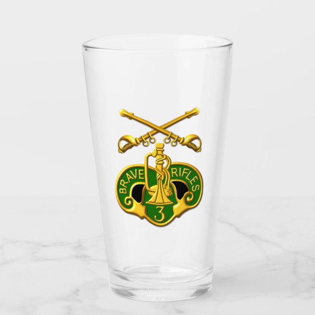 Verre 3e Insigne Sabre du régiment de cavalerie blindé (Devant)