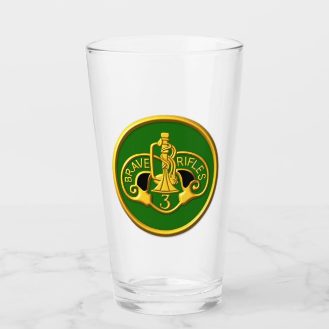 Verre 3e Régiment blindé de la Cav "Brave Rifle Glass Cu (Devant)