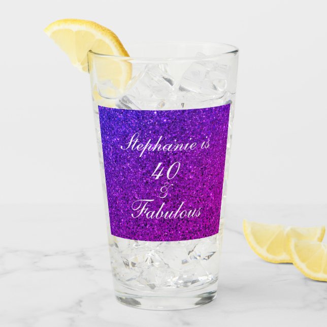 Verre 40 Et Fabulous Anniversaire Parties scintillant Pi (Devant glace)