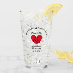 Verre 40e anniversaire de Mariage Cadeau personnalisé