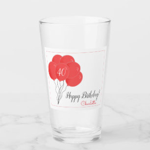 Verre 40ème anniversaire ou tout ballon rose