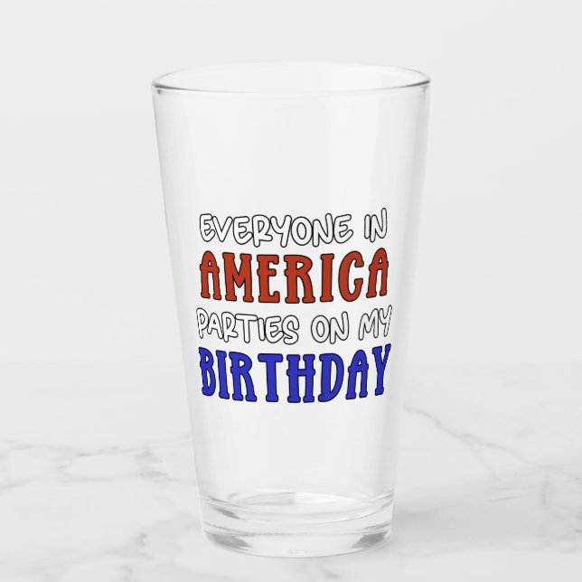 Verre 4 juillet Anniversaire drôle (Devant)