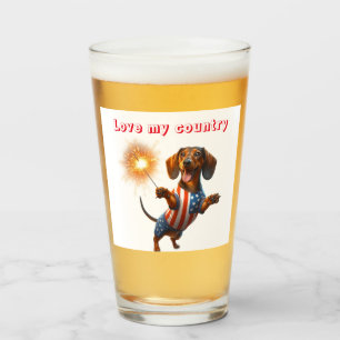 Verre 4 juillet Dachshund Beer