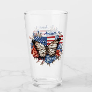 Verre 4 juillet patriotique