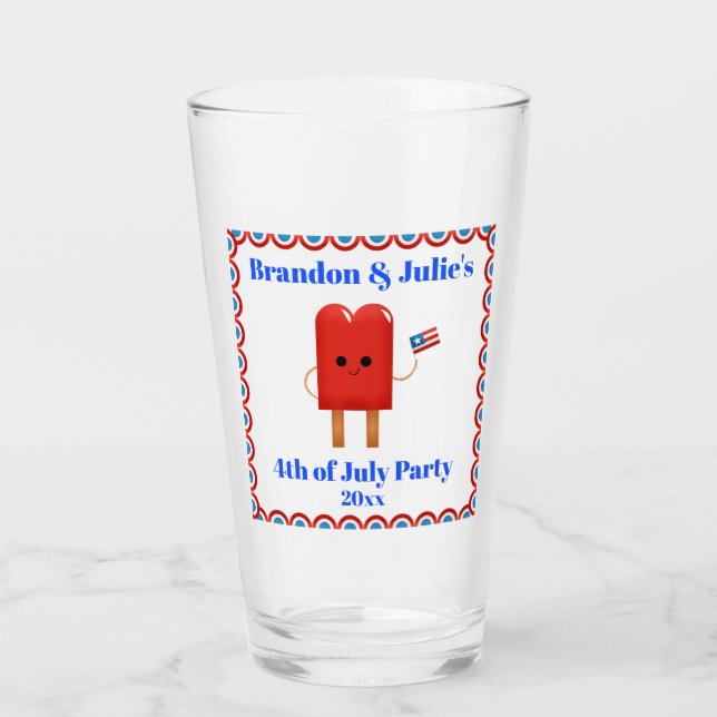Verre 4 juillet Patriotique Popsicle Patriotique (Devant)