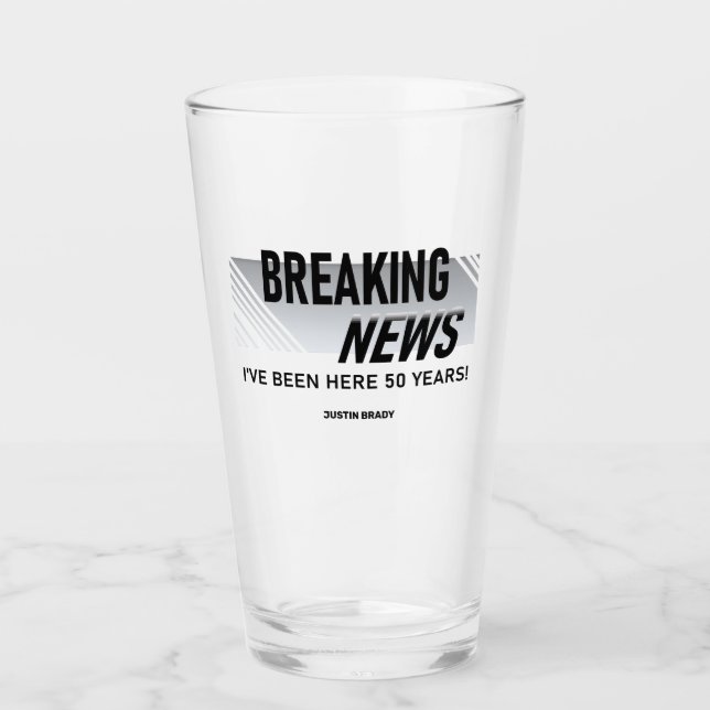 Verre 50 ans de travail Anniversaire Nouvelles de ruptur (Devant)