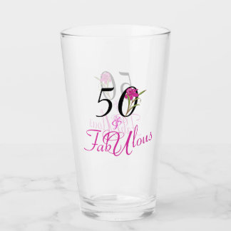 Verre 50 et Fabuleux anniversaire avec accent rose Fleur