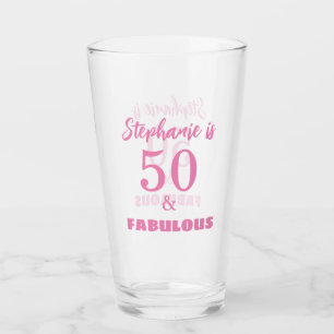Verre 50 Fabuleux Cadeau Anniversaire Prénom Monogramme