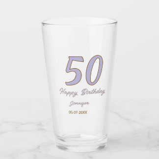 Verre 50e anniversaire ajouter nom date année mode viole