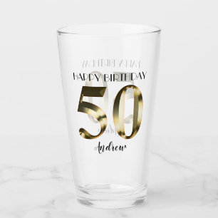 Verre 50e anniversaire d'or métallique