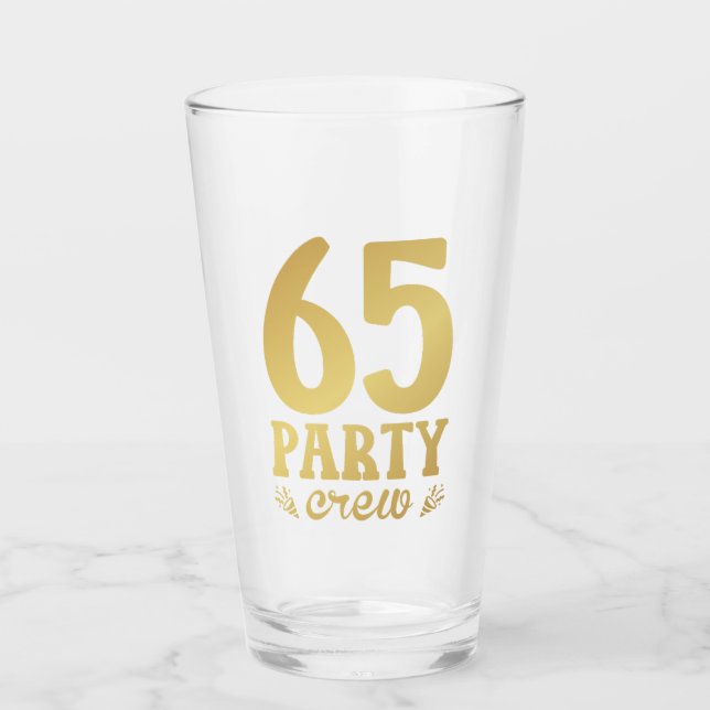 Verre 65 Équipage de fête 65e anniversaire Boire (Devant)