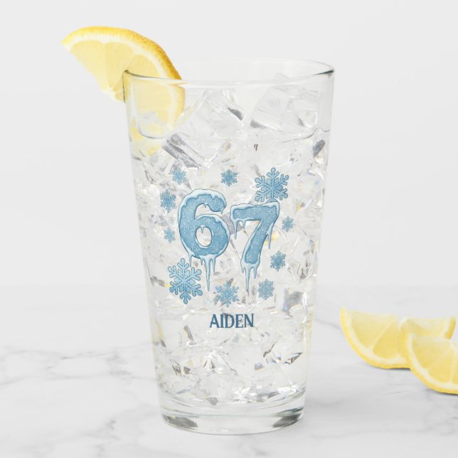 Verre 67 Funny 6 7 Six Seven Personalized Christmas (Devant glace)