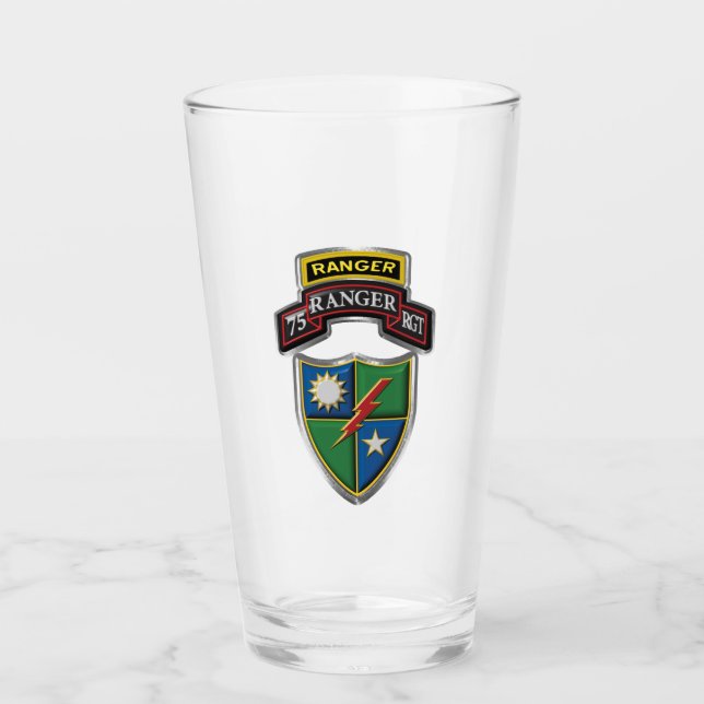 Verre 75e régiment de Rangers - Onglet Défiler et Patch (Devant)