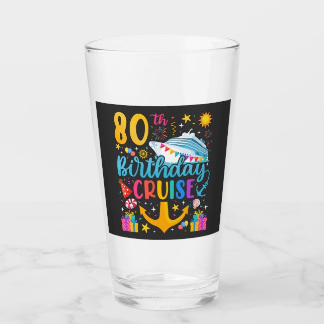 Verre 80e anniversaire Croisière B-Day fête Boire (Devant)