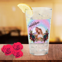 8th Wedding Anniversary Romantic Floral Couple