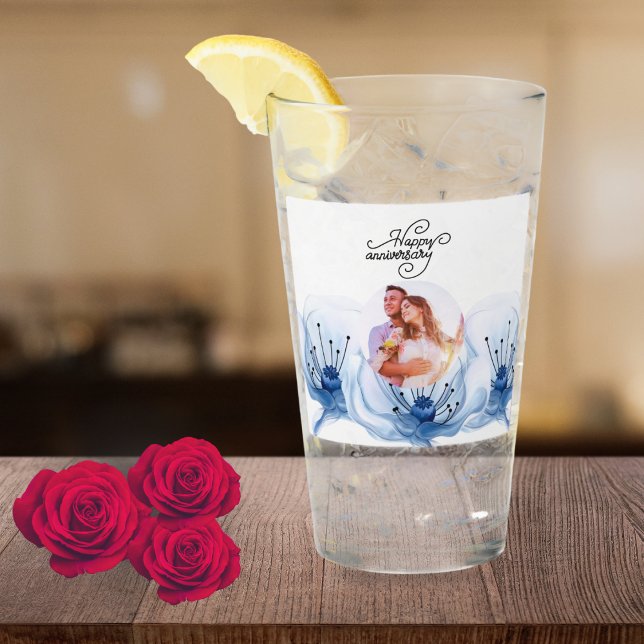 Verre 8th Wedding Anniversary Romantic Floral Keepsake (Créateur téléchargé)