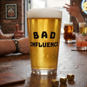 Verre à bière BAD Influence – Typographie noire gr