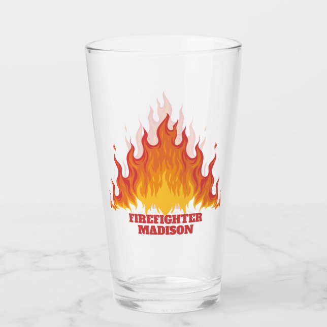 Verre à bière personnalisé Pompiers (Devant)