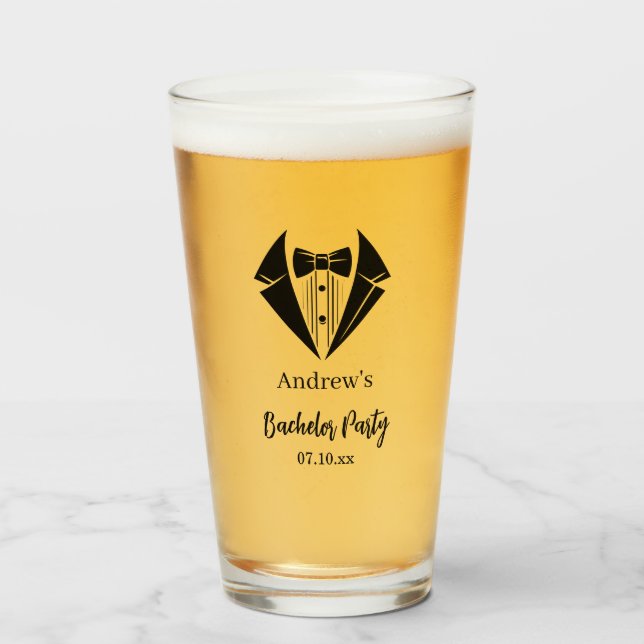 Verre à bière pour enterrement de vie de garçon (Devant (rempli))