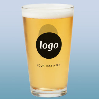 Verre à bière simple logo et texte pour entreprise