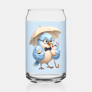 Verre à boire en verre Papa Oiseau Cadeau de famil
