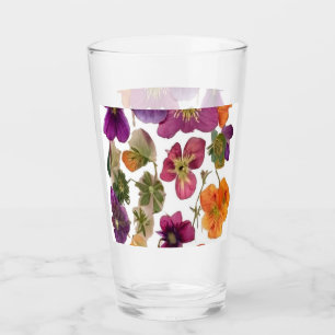 Verre à boire - Jolies fleurs pressées