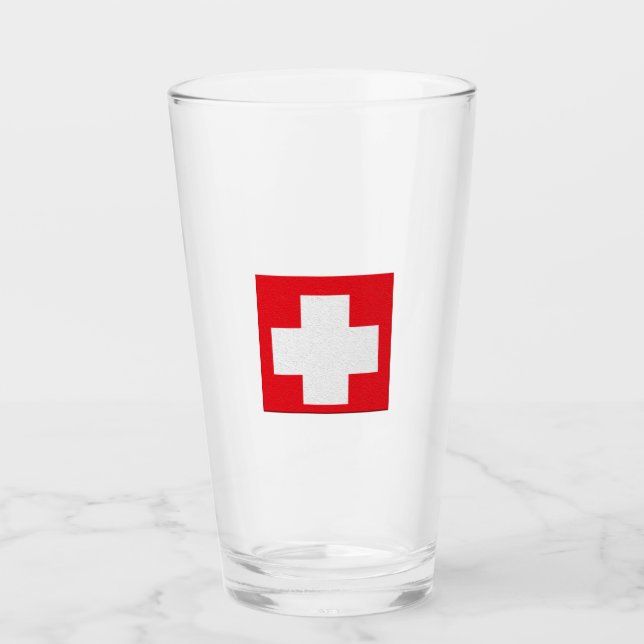 Verre à drapeau suisse (Devant)