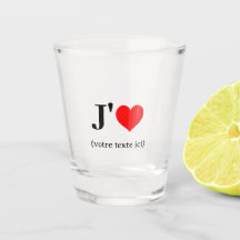 Verre à liqueur J'aime (votre texte ici)