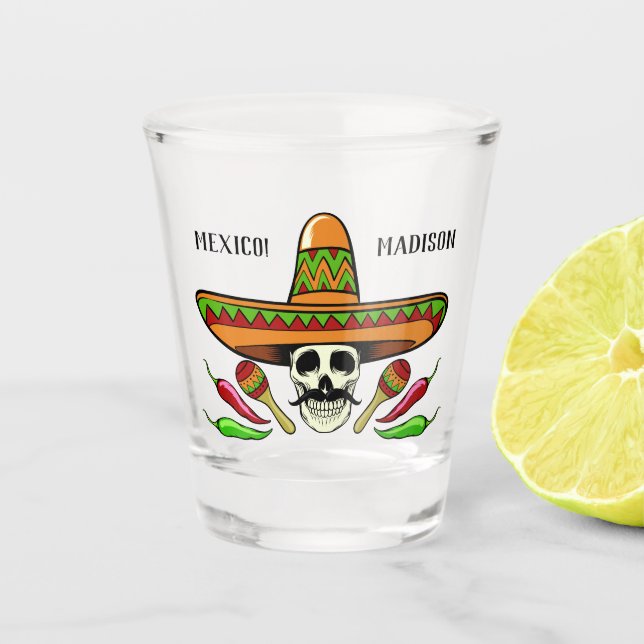 Verre à liqueur mexicain fait sur commande de (Devant)